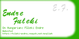 endre fuleki business card